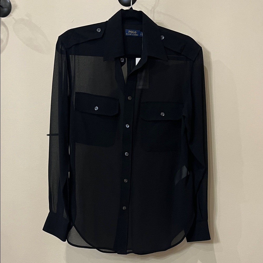 NWT Polo Ralph Lauren Black Blouse